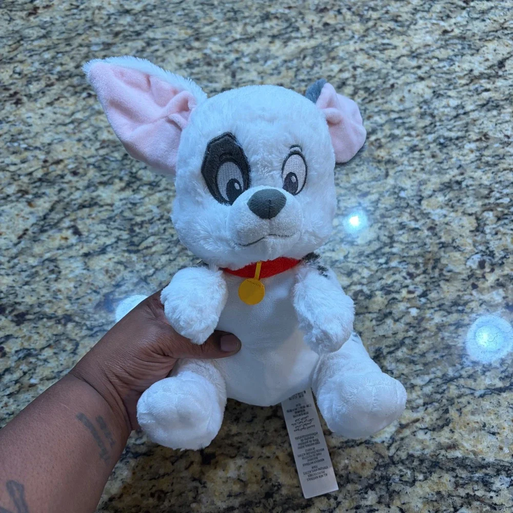 Disney Store 101 Dalmatians Patch Puppy Plush Spotted Dog Red Collar Toy